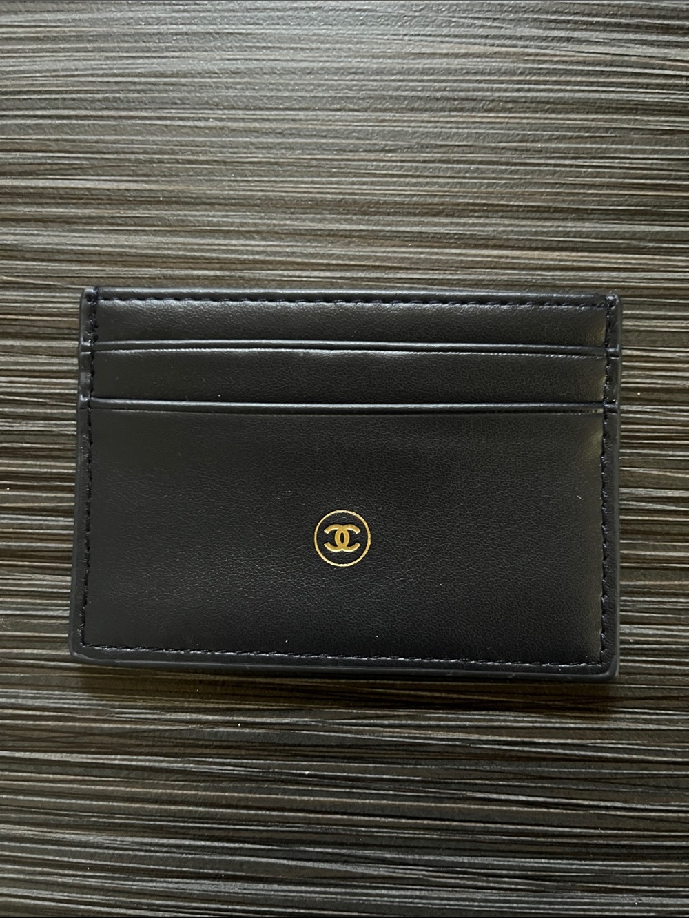 CHANEL Navy Leather Card Holder